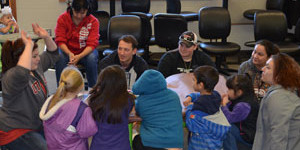 Students learning about early childhood development.