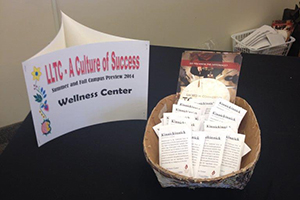 Table with brochures at a Traditional Tobacco Education event.